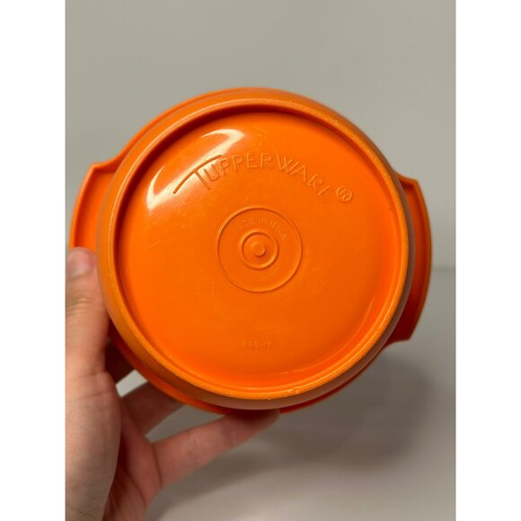 VTG Tupperware Harvest Orange Condiment Bowl #886-17 | Retro Kitchen Storage USA - Picture 3 of 5